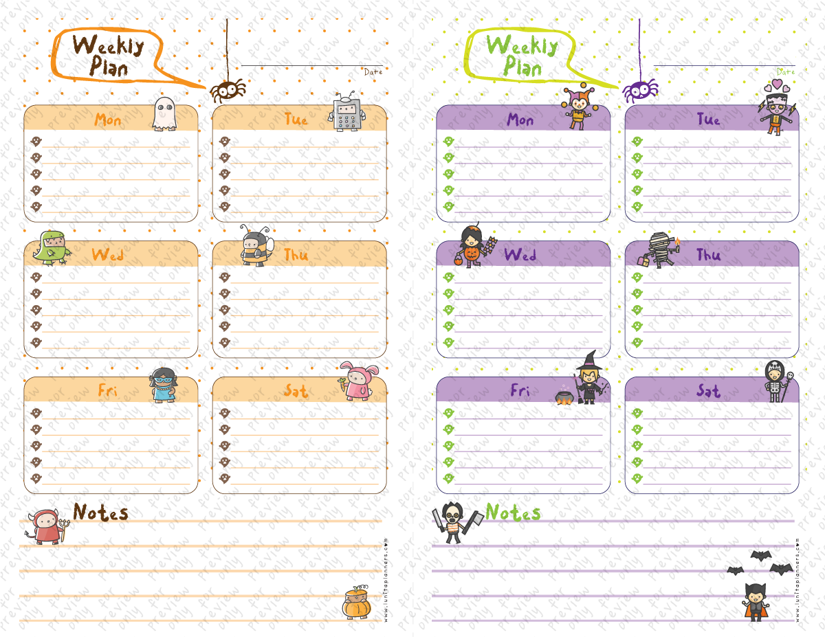 Weekly Planner (October) - Print at Home
