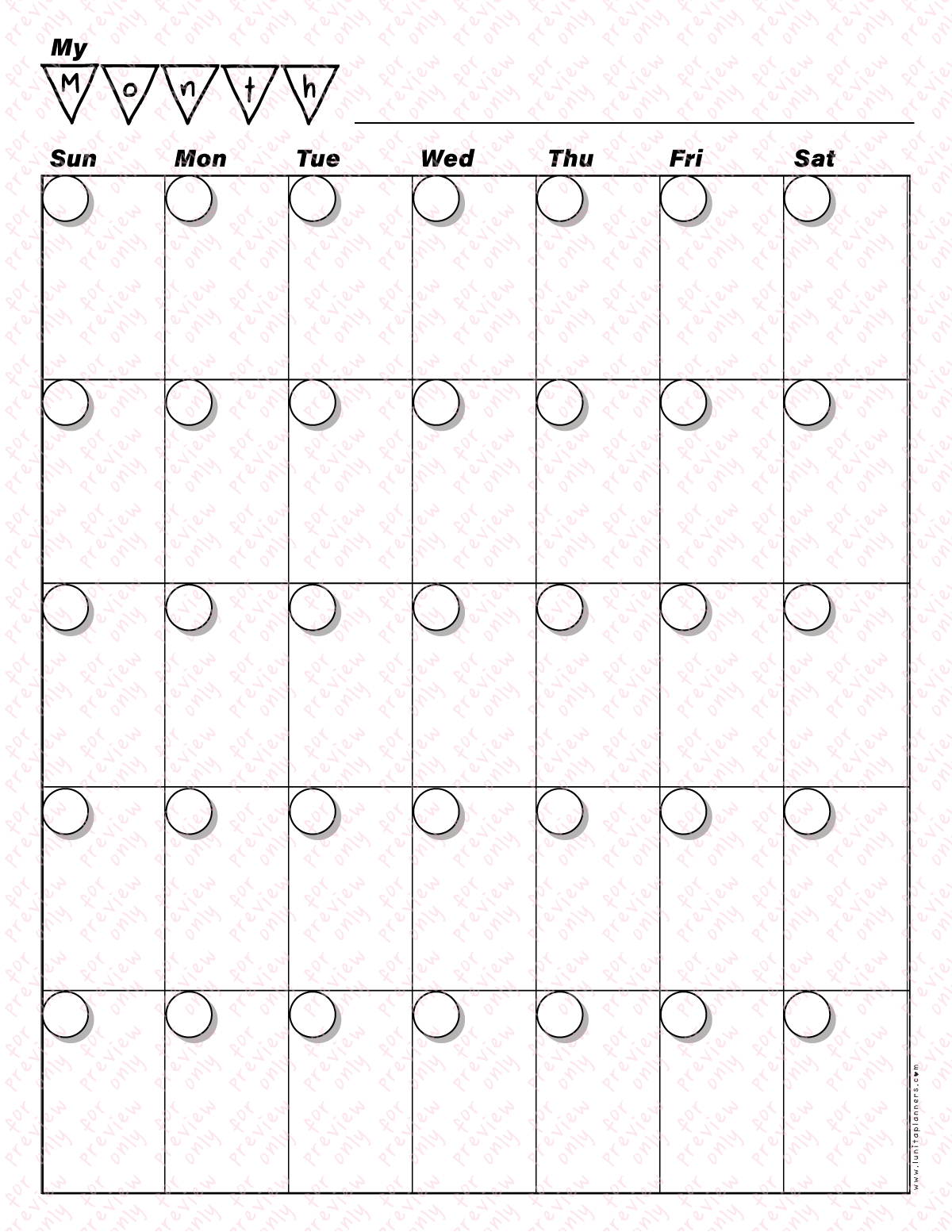 Monthly Planner (Sunny) - Print at Home