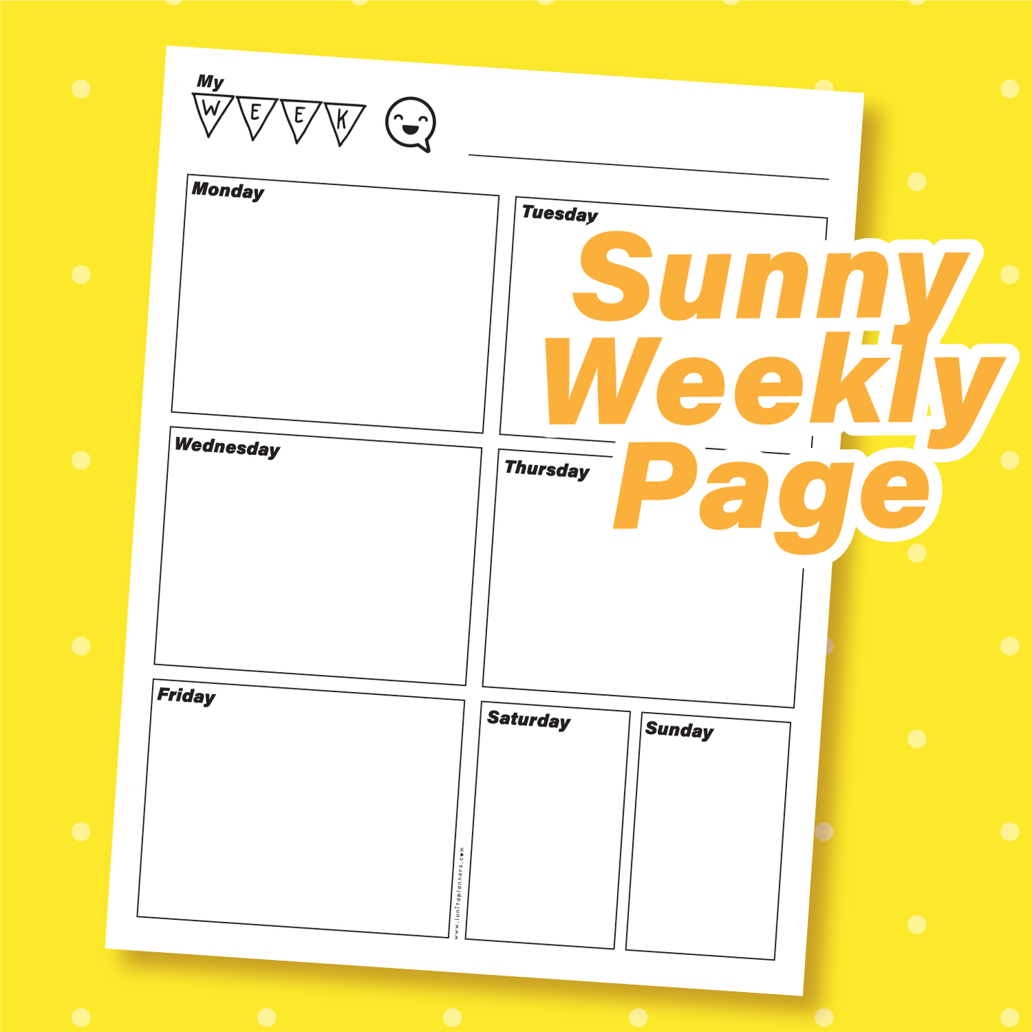 Weekly Planner (Sunny) - Print at Home