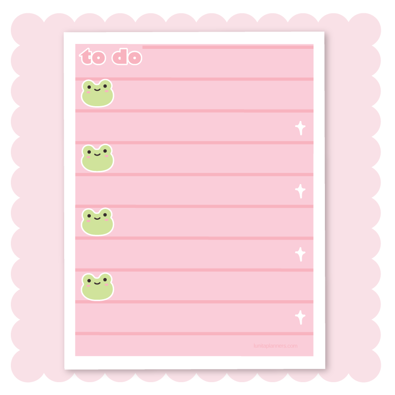 Froggy To Do Notepad (Pink)