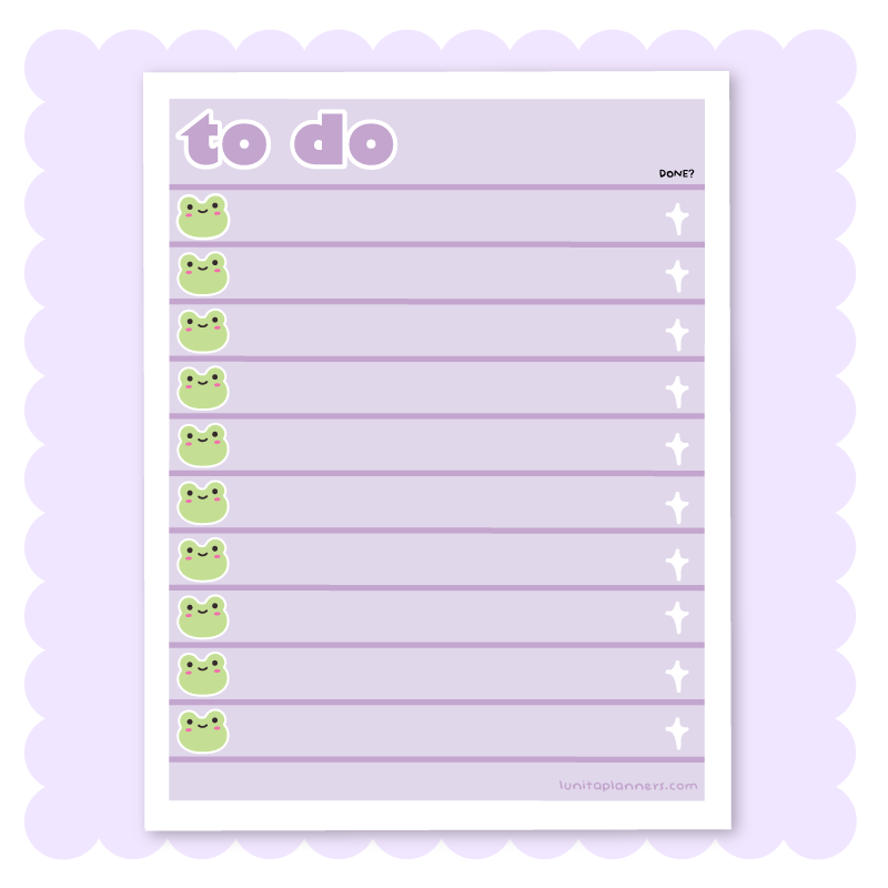 Froggy To Do Notepad (Purple)