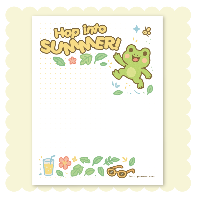 Hop Into Summer Notepad