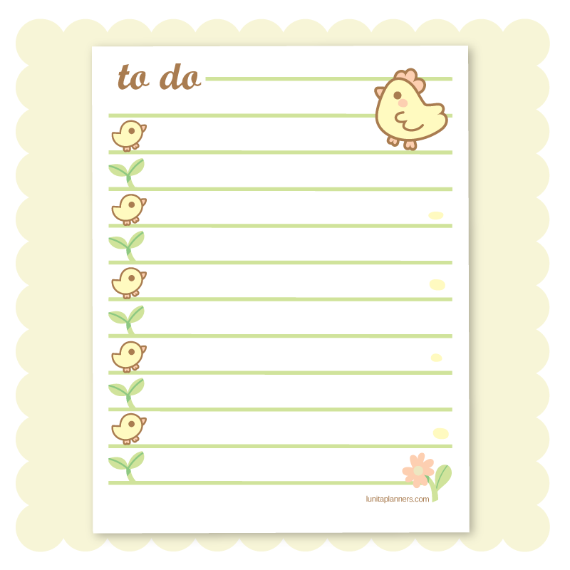 Little Chicks To Do Notepad (White)