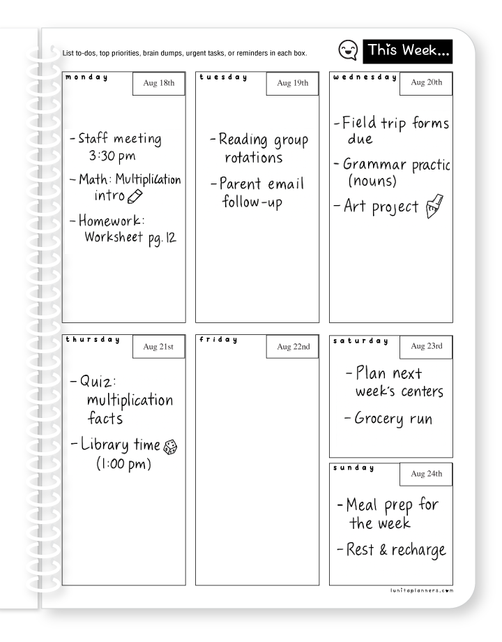 Straw-Happy Teacher Planner