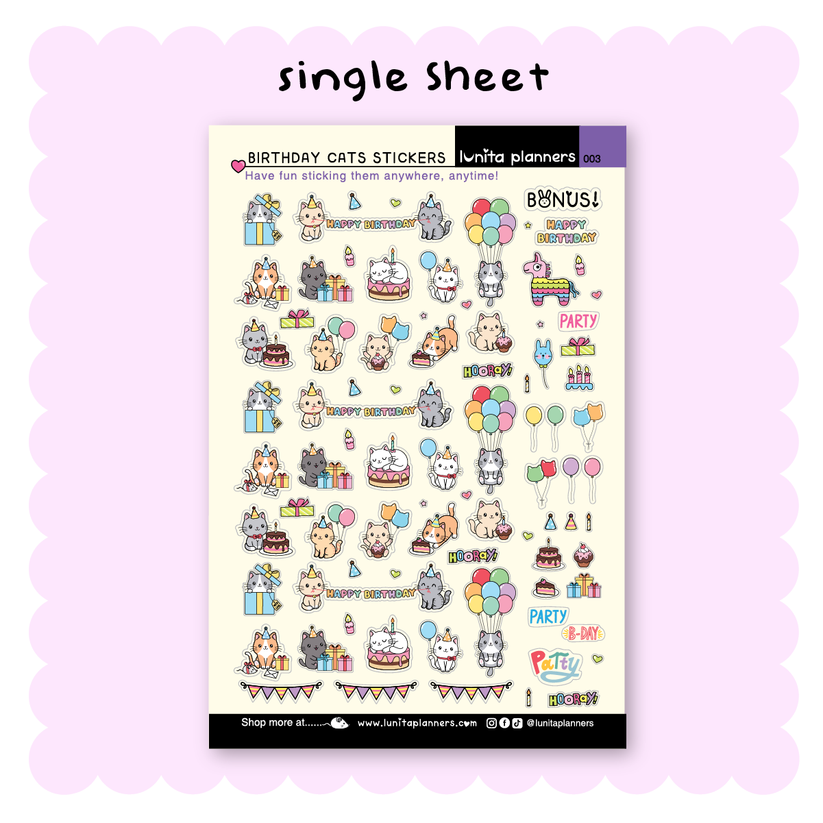 Sticker Sheet (Birthdays)
