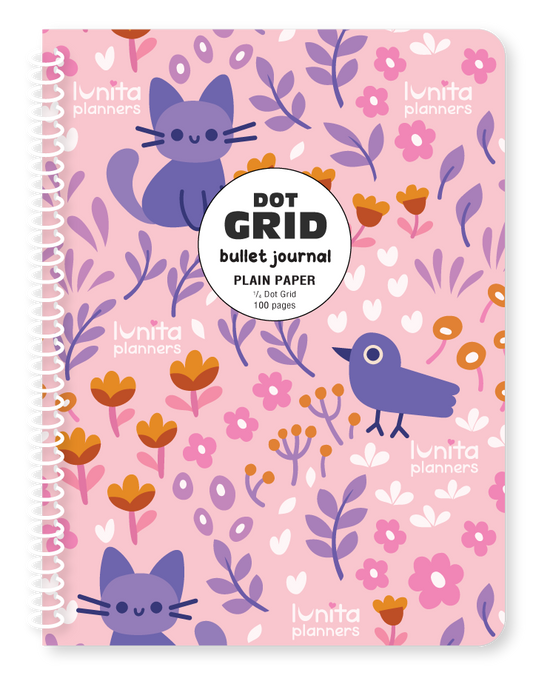 Kitten & Bird - Dot Grid (Bullet) Journal