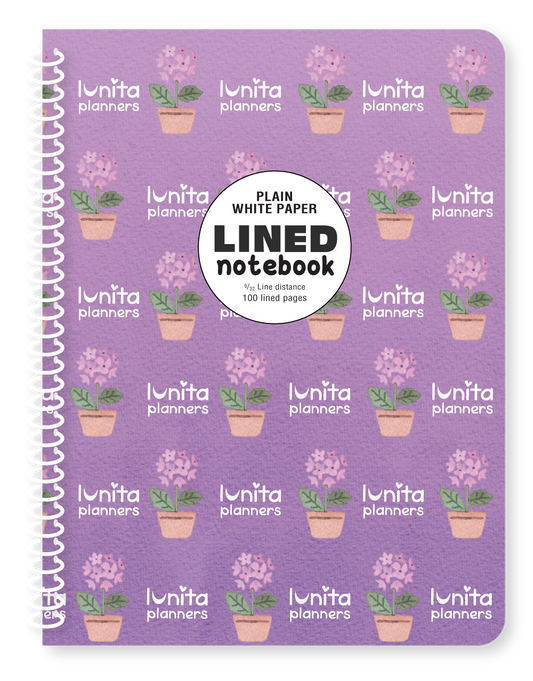 Purple Flowers - Lined Notebook