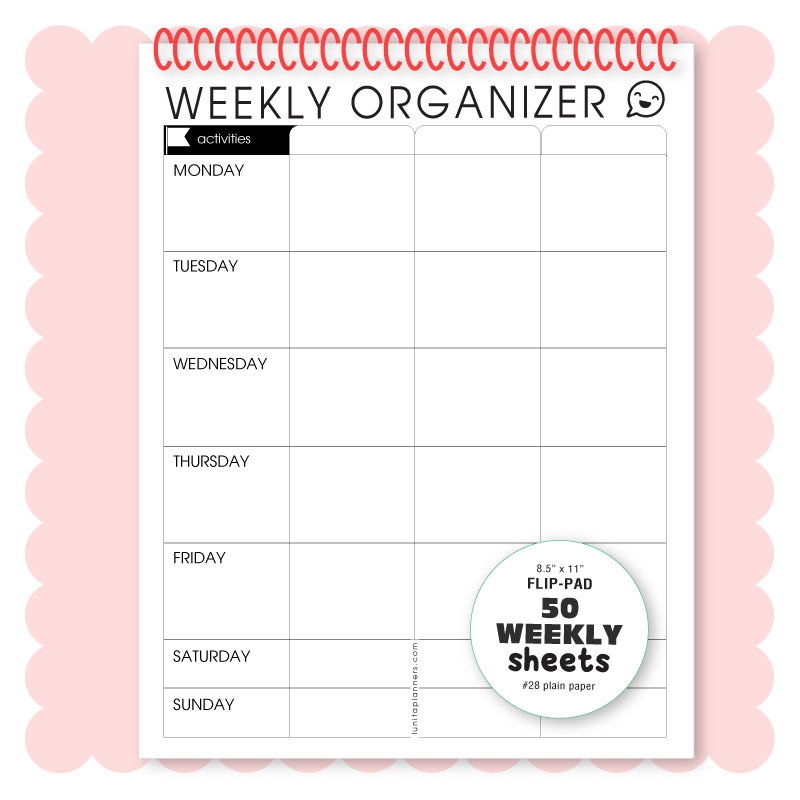 Weekly Organizer Week Flip Pad