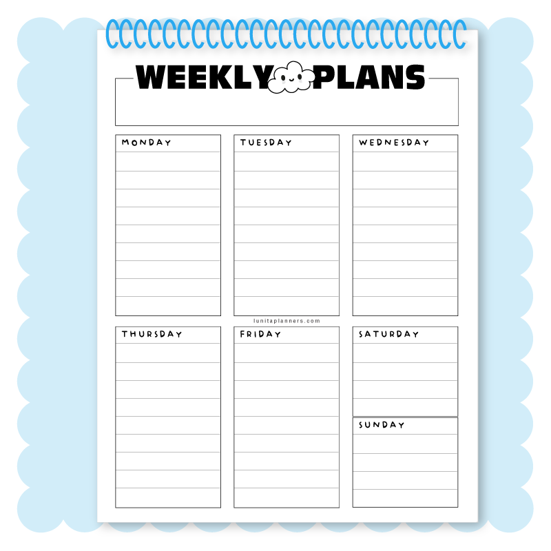Weekly Plans Flip Pad