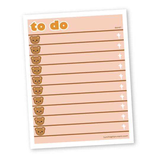 Bear To Do Notepad