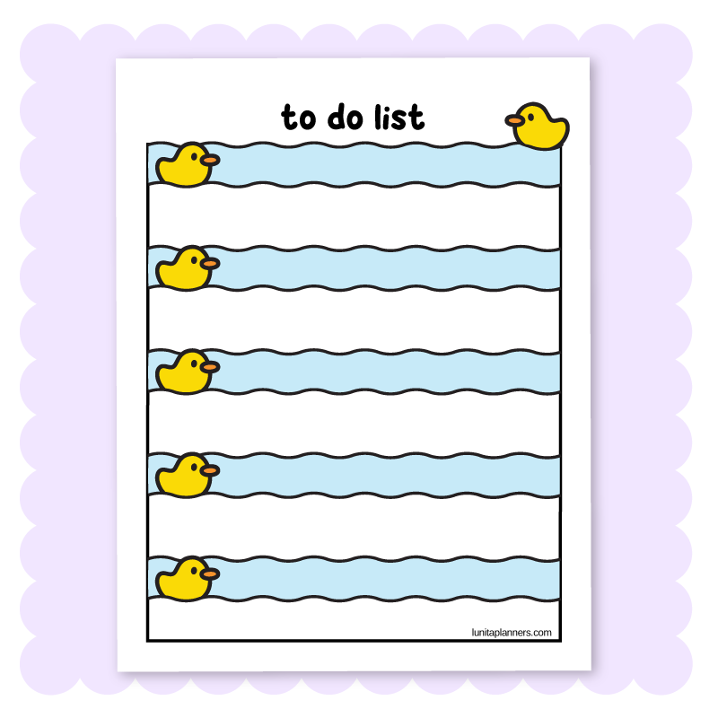 Duckies To Do Notepad
