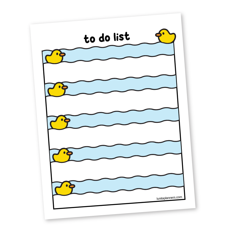 Duckies To Do Notepad