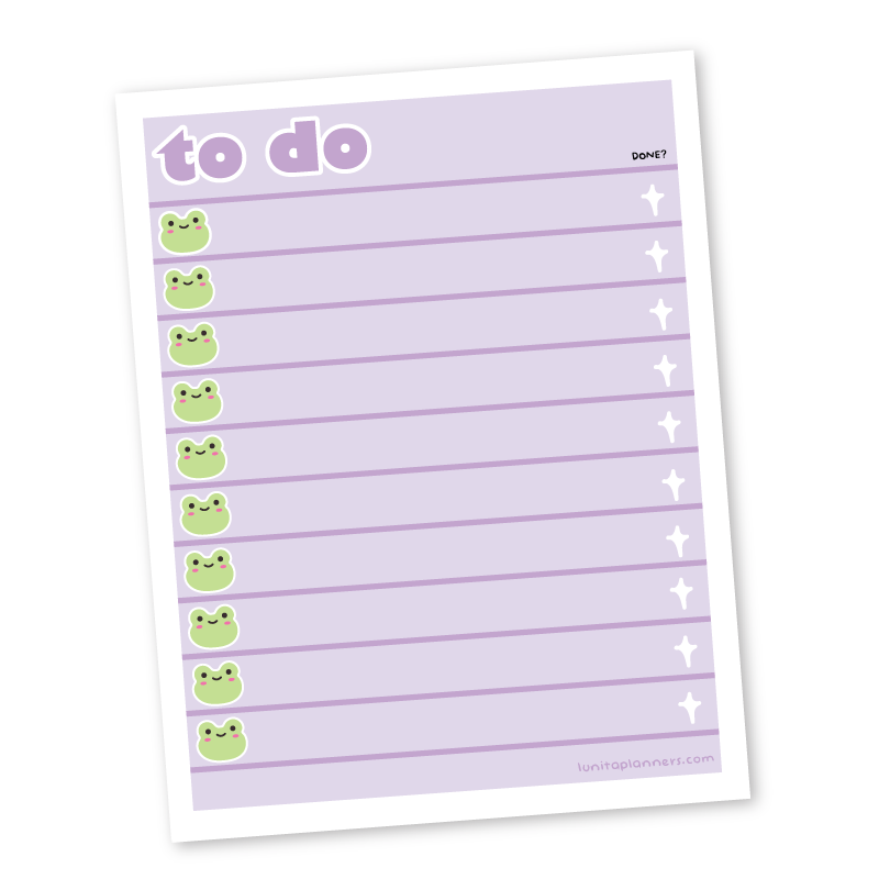 Froggy To Do Notepad (Purple)