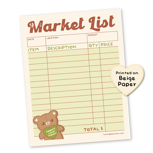 Market List Notepad (Green)