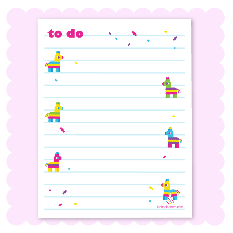 Piñata To Do Lined Notepad