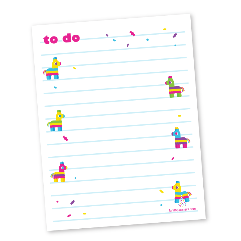 Piñata To Do Lined Notepad