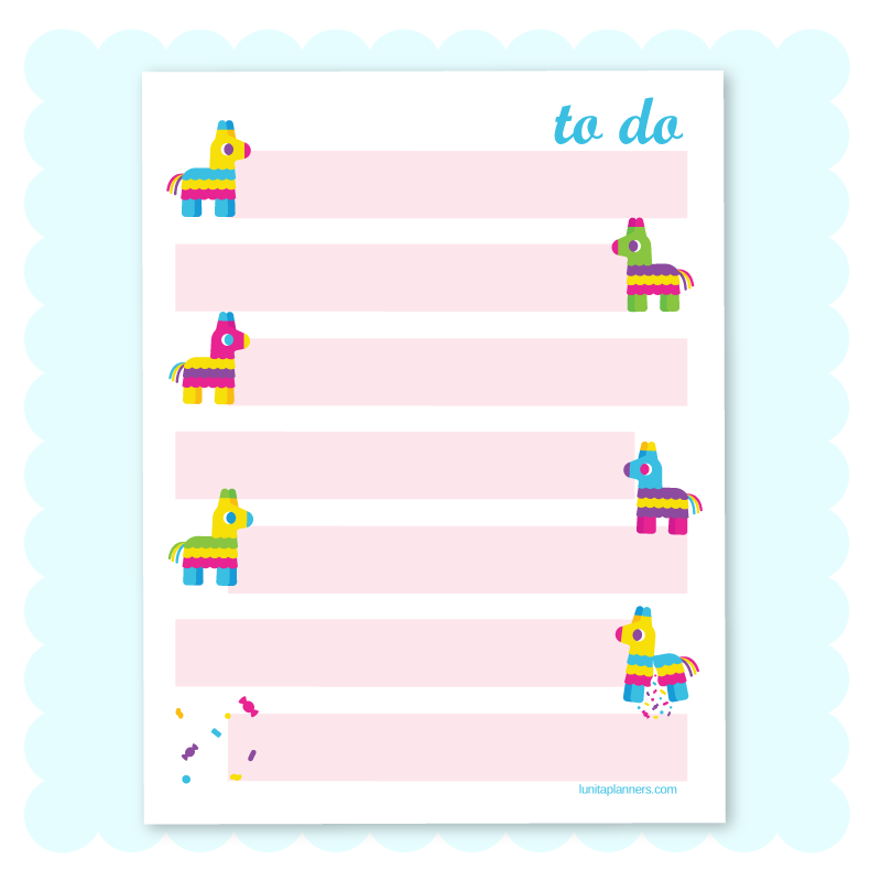 Piñata To Do (Pink Blocks) Notepad