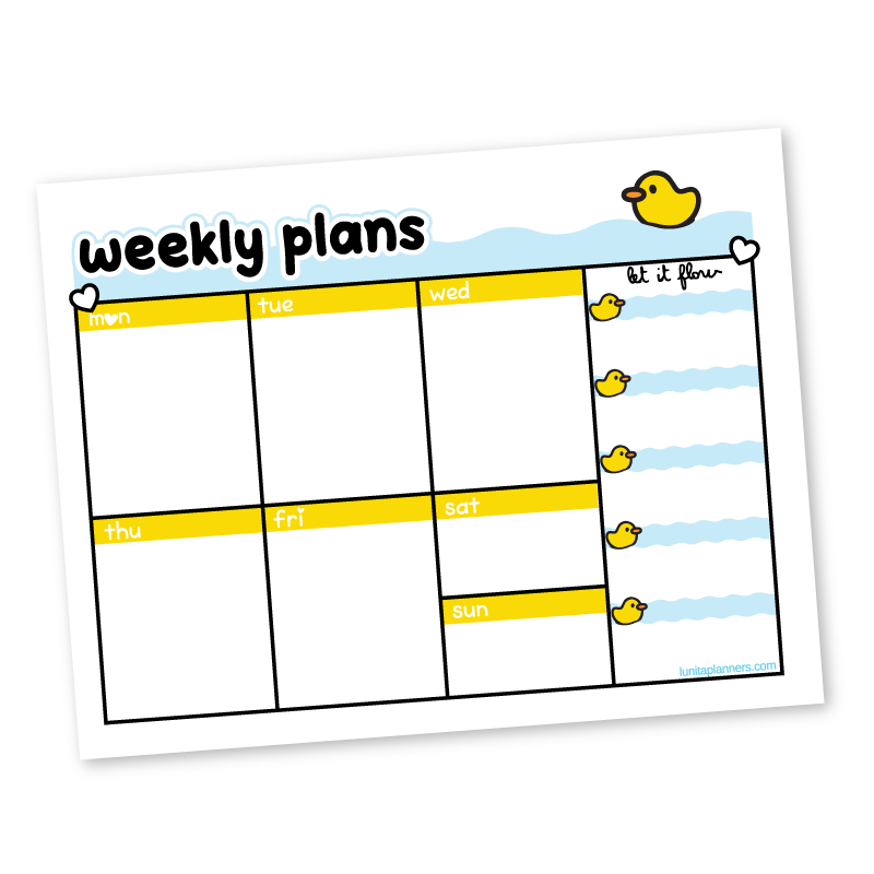 Rubber Ducky Weekly Planner