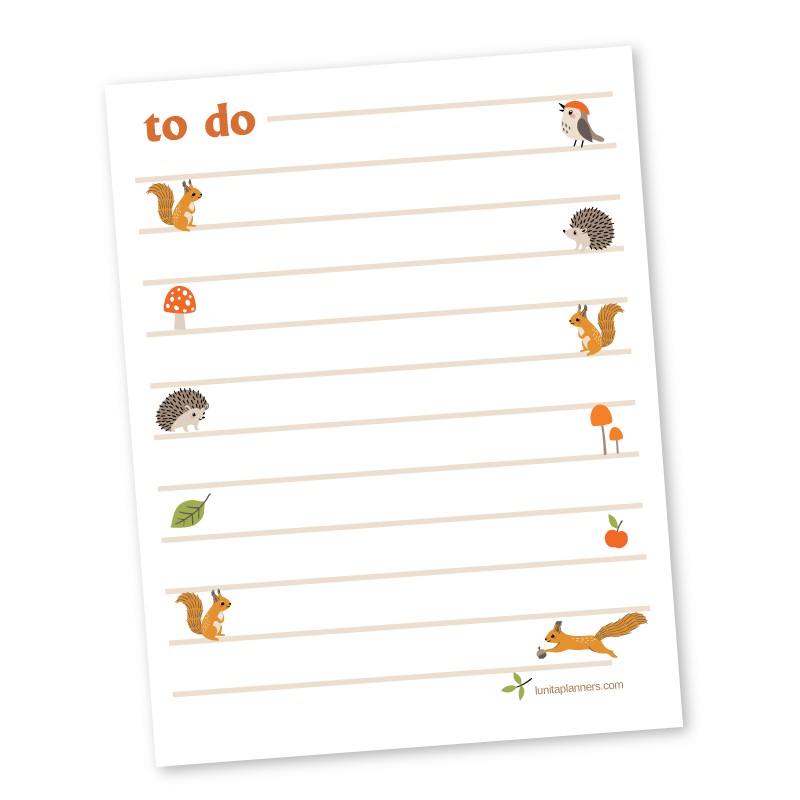 Squirrel To Do Notepad