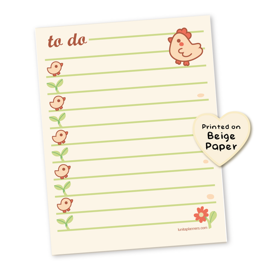 Little Chicks To Do Notepad (Beige)