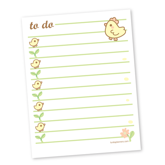 Little Chicks To Do Notepad (White)