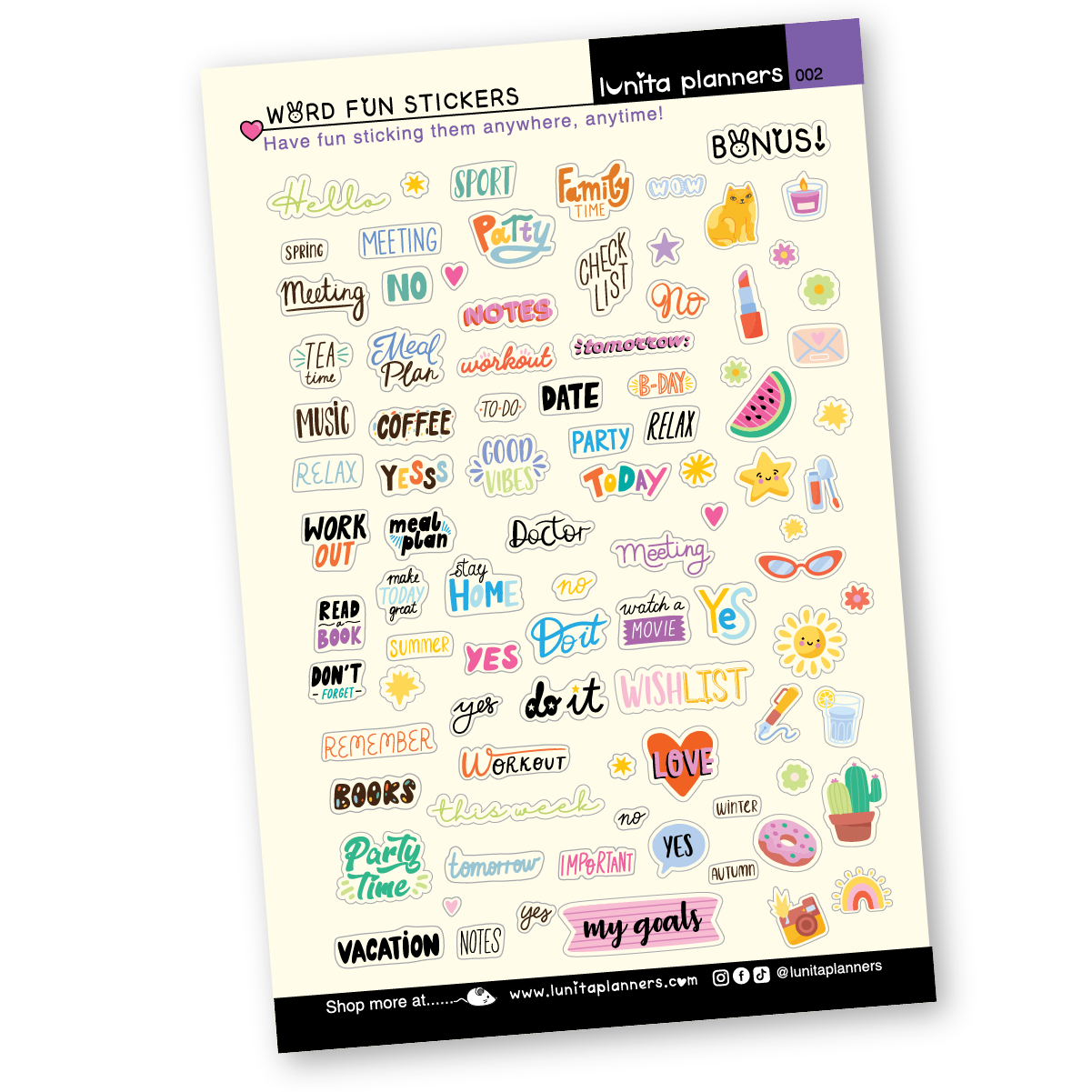 Sticker Sheet (Word Fun)