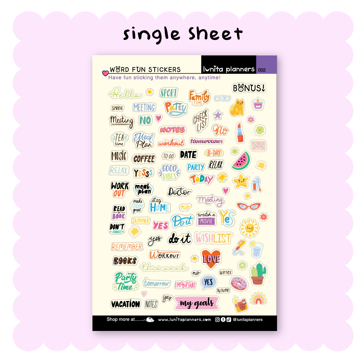Sticker Sheet (Word Fun)
