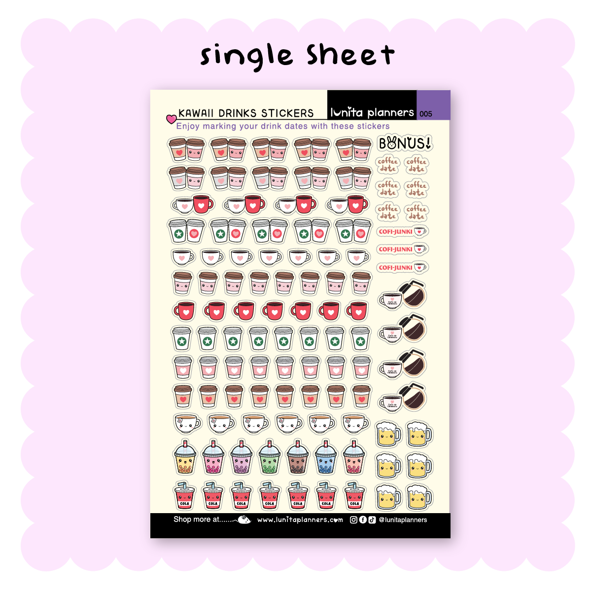 Sticker Sheet (Drinks & Coffee)