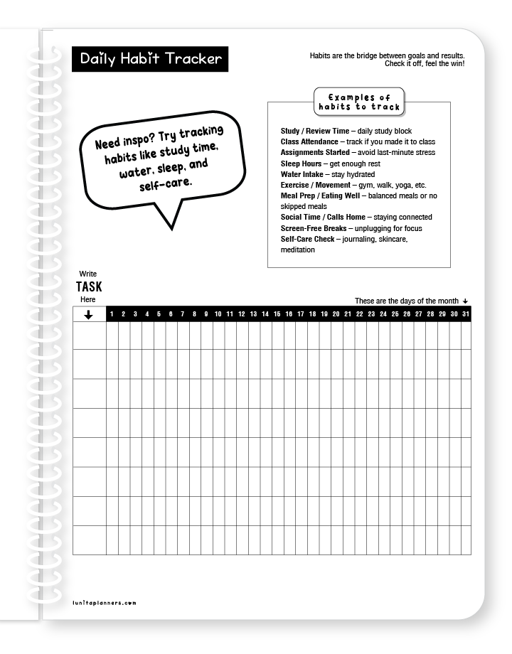 White Student Planner (H.S. / College Edition)