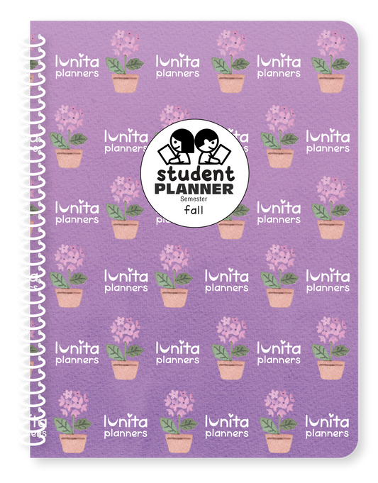 Purple Flowers - Basic Student Planner