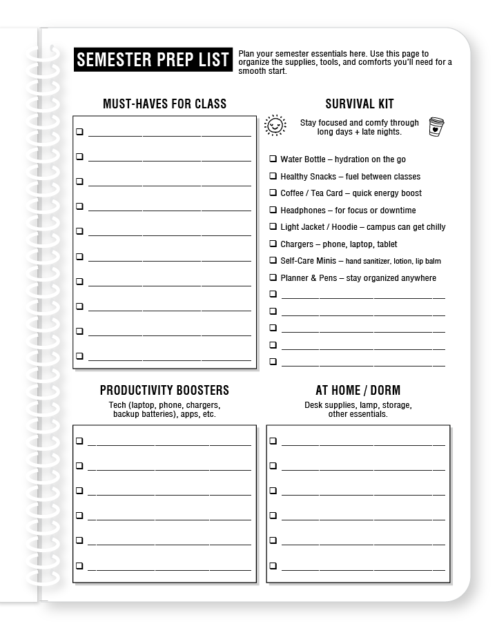 White Student Planner (H.S. / College Edition)