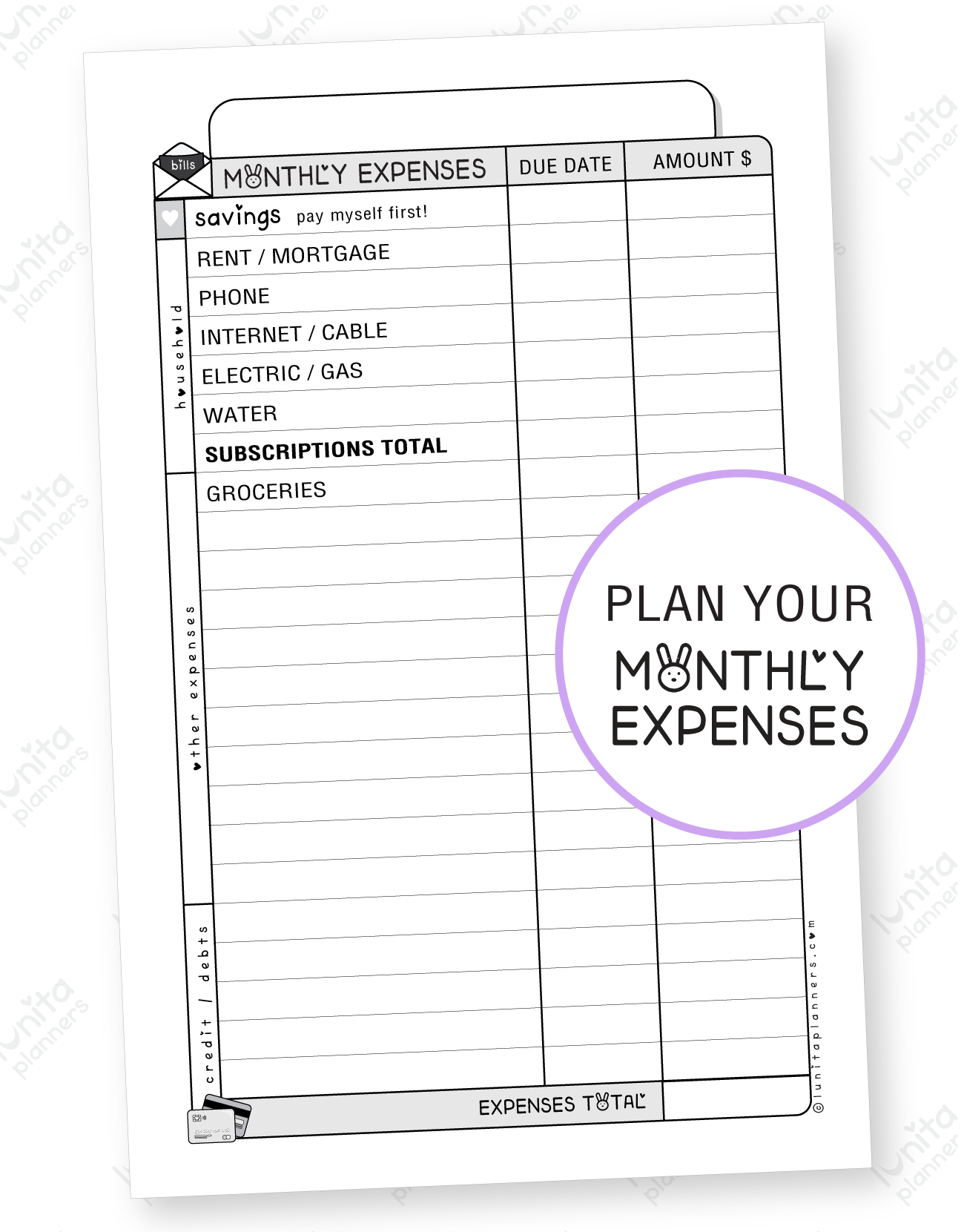 The Super Basic Budget Planner – Lunita Planners