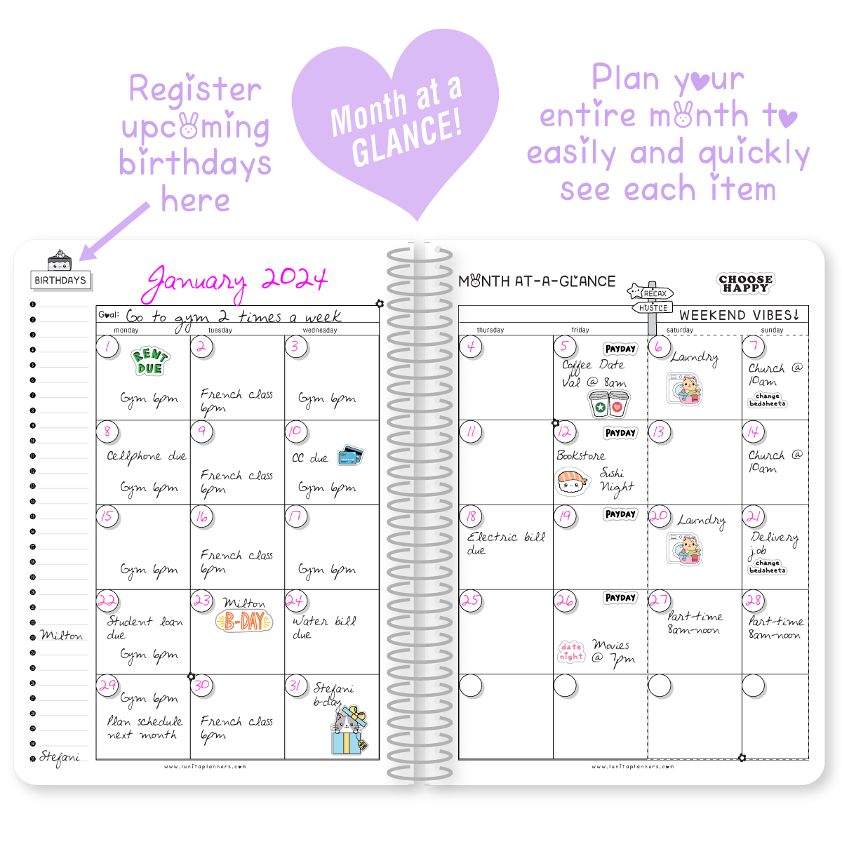 Pink Lemonade - LEATHER PLANNER
