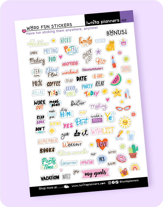 Word Fun Sticker Sheet