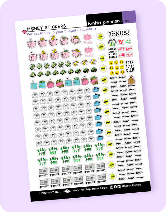 Money / Budget Sticker Sheet