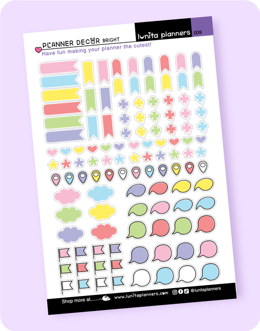 Planner Decor - Bright Sticker Sheet