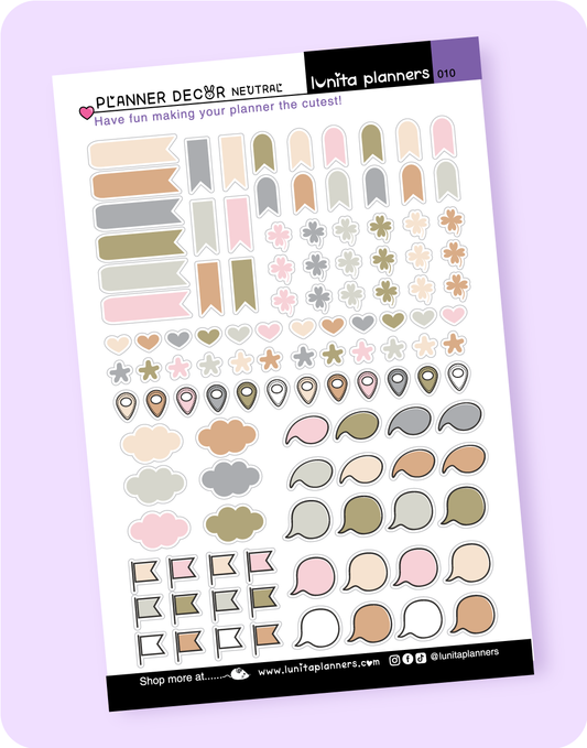 Planner Decor - Neutral Sticker Sheet